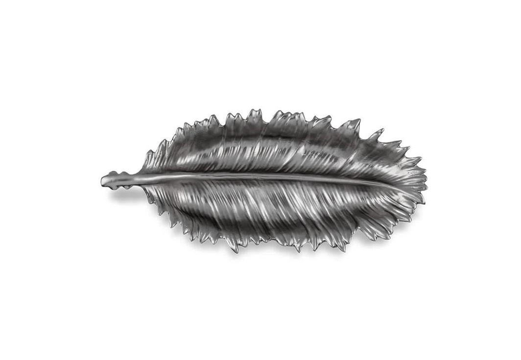 c1ec9f6628aafcb5fe81515b7c292544.jpg Centro De Mesa Silver Leaf Up Home - UD356 - Imagem 1