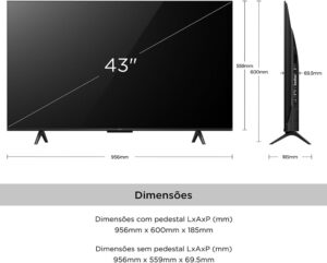 Smart TV 43” Ultra HD 4K TCL 43P755 LED com Google TV, Dolby Vision e Atmos, HDR10+, Wi-Fi, Bluetooth, Google Assistente - Imagem 4