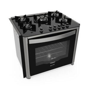 Fogão de Embutir Fischer 5 bocas Tripla Chama Gran Cheff com Grill Mesa Vidro - Imagem 2