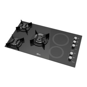 Cooktop Gás/Elétrico Fischer 5 Bocas Tripla Chama TOP com Trempe de ferro fundido Vitrocerâmica 220V