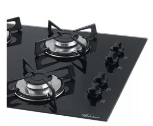 Cooktop a Gás 4 Bocas Fischer, Mesa de Vidro 220V - Imagem 2