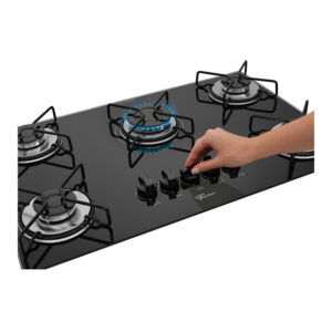 Cooktop a Gás Fischer 5 Bocas Fit Line Trempe Esmaltada Aramado - Imagem 4