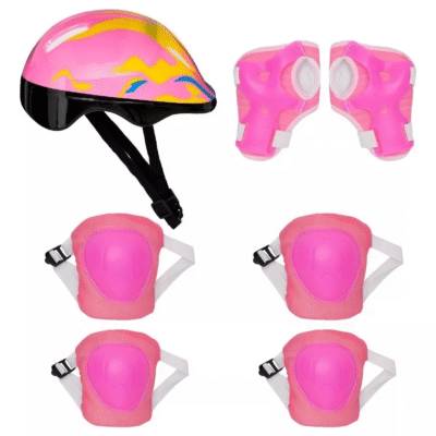 Kit Protecao Com Capacete Zippy - Rosa