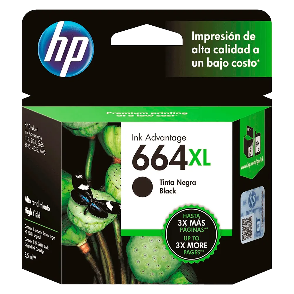 caf6cef58c7a89693401267a0a30e387.png Cartucho de Tinta HP 664 XL Preto - F6V31AB - Imagem 1