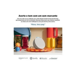 Echo Pop Amazon, com Alexa, Smart Speaker, Som Envolvente, Branco - Imagem 4
