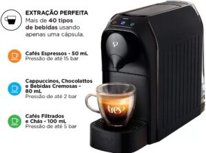 Cafeteira Espresso TRES 3 Corações Passione Preto - 220V - Imagem 7