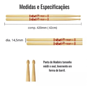 Baqueta para Bateria 5A Nirvana Eco Bio LIVERPOOL - Imagem 3