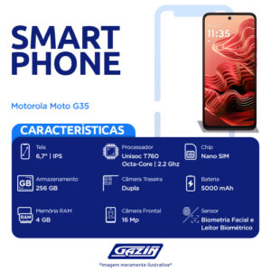 Smartphone Motorola Moto G35 256GB Coral 5G 6GB RAM 5G 6,7" Câm. Dupla + Selfie 16MP - Imagem 2