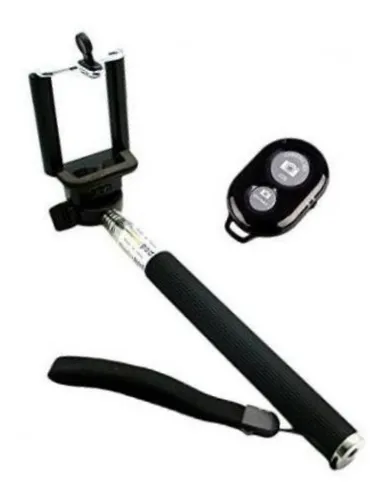 d9534919fc1dece0eec68ba8bef78fbe.png Bastão Pau De Selfie Controle Bluetooth +suporte Celular Z07-1 - Imagem 1