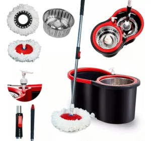 Mop Giratorio Com Cesto Em Inox C/2 Refil E Para Sabao -nybc - Imagem 2