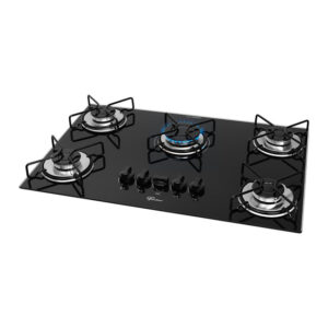 Cooktop a Gás Fischer 5 Bocas Fit Line Trempe Esmaltada Aramado - Imagem 3