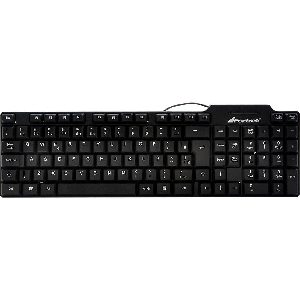 ddeee7bc205cca4e90c46b02151b8d9d.jpg Teclado Fortrek Padrão, USB, Standard, Preto - SKL-106 - Imagem 1
