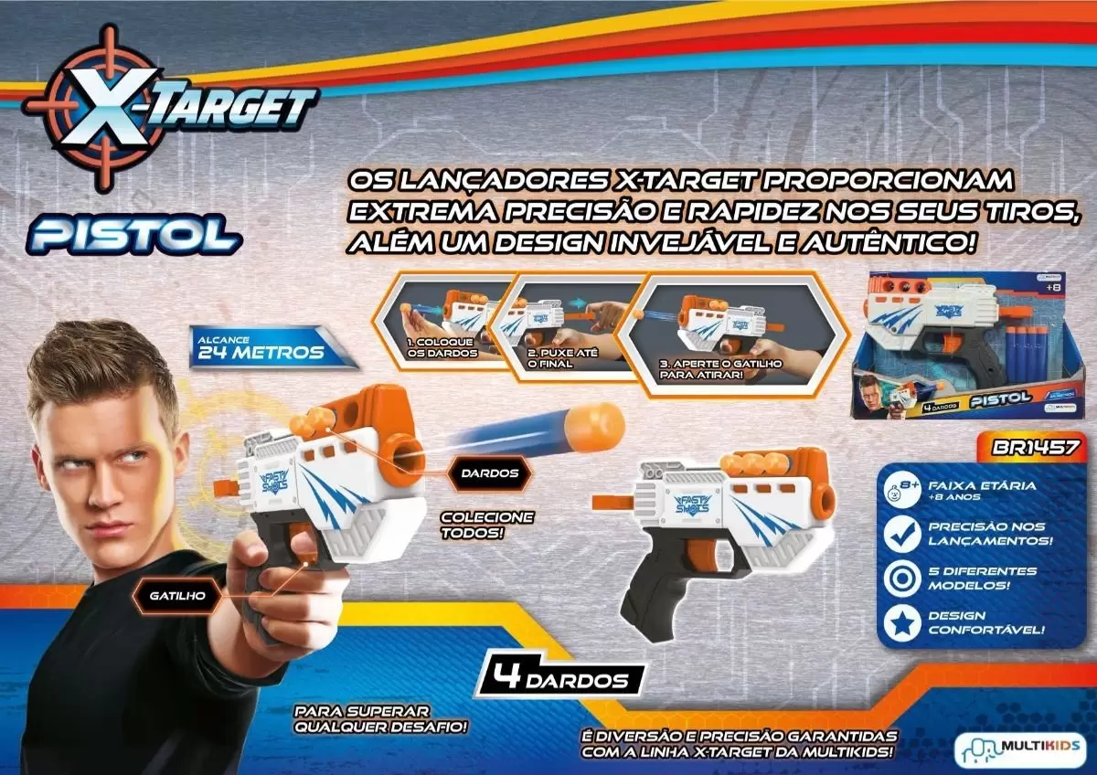 e464de545a8169aa92cdec754998f73e.png Lançador De Dardos X-target Pistol Com 4 Dardos Multikids BR1457 - Imagem 1