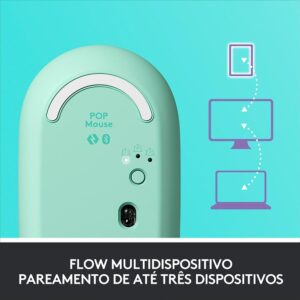 Mouse Sem Fio Logitech POP, 4000 DPI, Botão Emoji Customizável, SilentTouch, Compacto, USB, Bluetooth, Daydream - Imagem 5