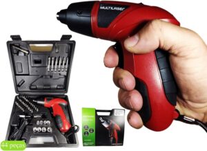Parafusadeira Elétrica 4,8V com Maleta Multilaser Vermelho - HO063