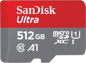 Cartao de Memoria Sandisk Ultra 512GB Micro SD Sdxc Uhs-i Classe 10 C/ Adaptador - SDSQUAC-512G-GN6MA