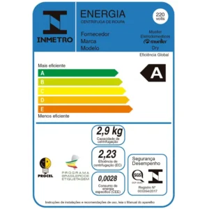 Centrífuga De Roupas Mueller Dry 8,8 kg de roupa molhada com dupla tampa e grade de proteção 220V 60Hz - Imagem 7