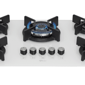 Cooktop a Gás Fischer 5 Bocas, Branco, Tripla Chama Infinity com Trempe de ferro fundido Mesa Vidro Bivolt - Imagem 6
