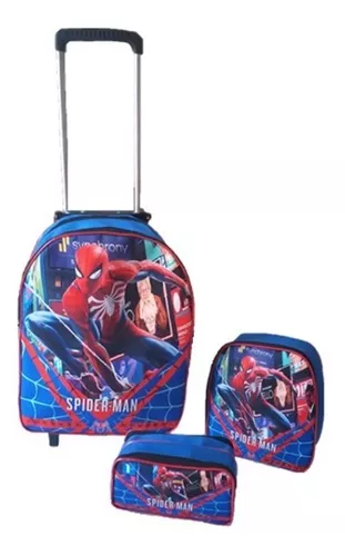 f3814b3da361f79b30b005c5d7fcbff9.png Kit Escolar Mochila Carrinho Infantil - Homem Aranha - Imagem 1