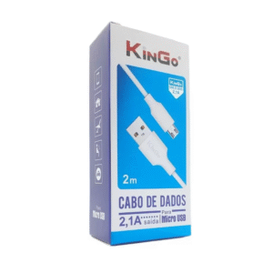 Cabo Usb V8 Kingo Branco 2 Metros 2.1a