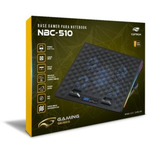 Base Gamer para Notebook C3Tech RGB 17.3 5x Fan, Display Digital, Preto NBC-510BK - Imagem 4