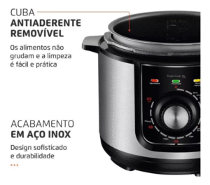 Panela De Pressão Elétrica Pratic Cook Premium PE-48-5L-I 5 L Cor Preto Mondial 220v - Imagem 4