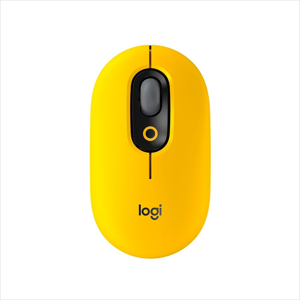 fd7cb8f8ae0a21d9880d74064a8032da.jpg Mouse Sem Fio Logitech POP, 4000 DPI, Botão Emoji Customizável, SilentTouch, Compacto, USB, Bluetooth, Amarelo - Imagem 1