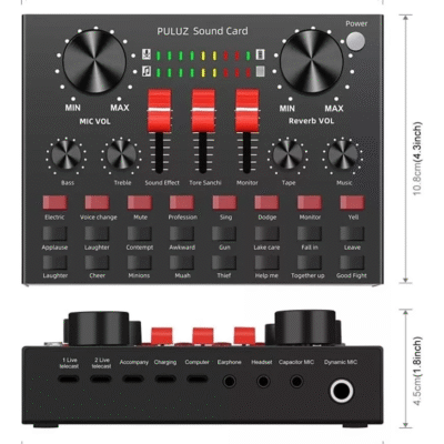 Sound Card Live Broadcastusb Music Recording External Stereo DK-201