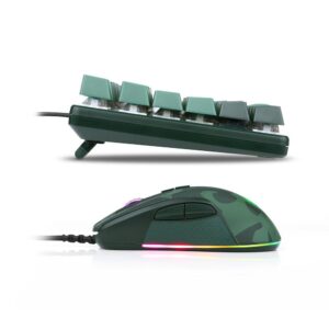 Kit Teclado e Mouse Gamer Redragon S108 Dark Green - Teclado Mecânico, Rainbow, Switch Outemu Blue, ABNT2 + Mouse RGB Ca - Imagem 3