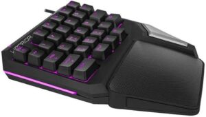 Teclado Gamer One Hand Drugi Semi Mecânico com Luz de Led Preto Warrior - Imagem 9
