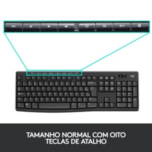 Teclado sem fio Logitech K270 com Teclas de Mídia de Fácil Acesso, Conexão USB, Pilhas Inclusas e Layout ABNT2 - Imagem 3