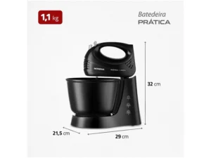 Batedeira Mondial Prática Black B-44 com 3 Velocidades 220V - Imagem 5