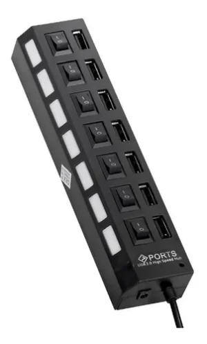 HUB USB 2.0 com 7 Portas USB 2.0, Preto - Imagem 5