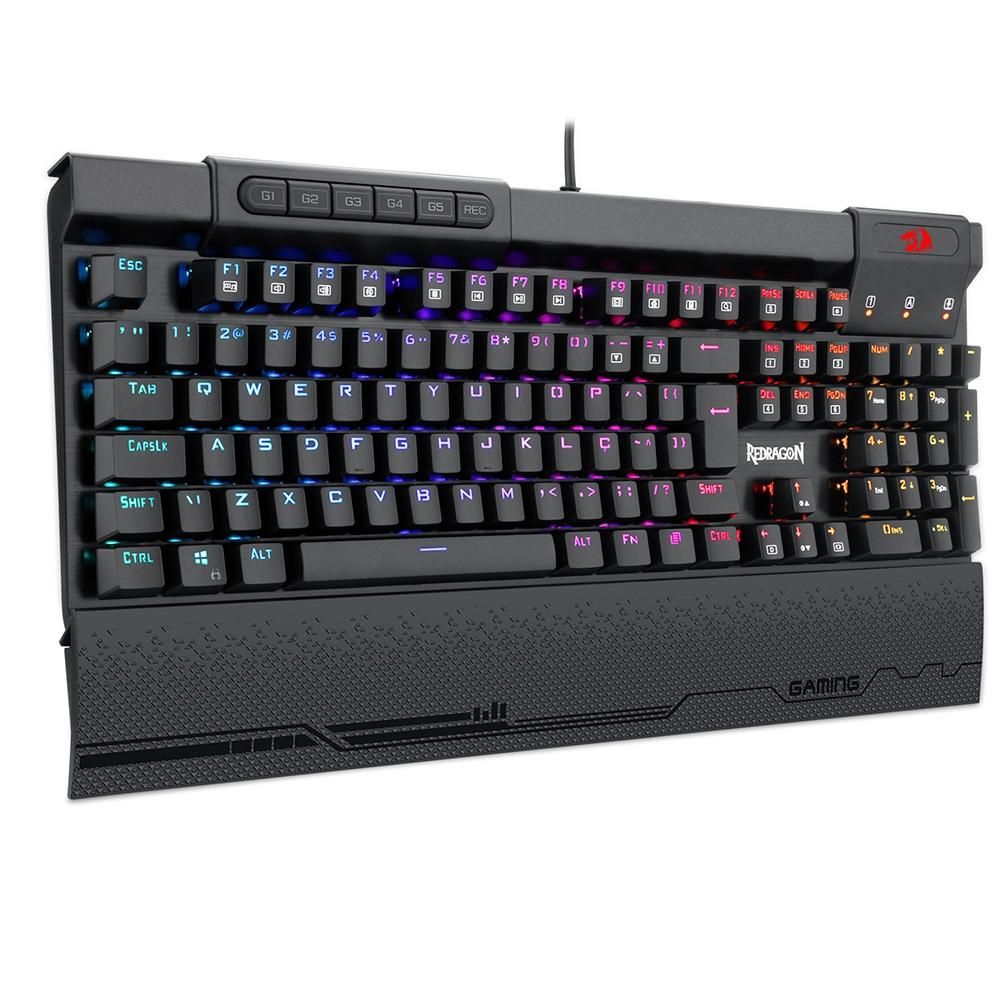 31c7fdba9952aecbc90ea9275e9ed9c7.jpg Teclado Mecânico Gamer Redragon Surya 2 K563RGB-1Switch Outemu Blue - Imagem 1