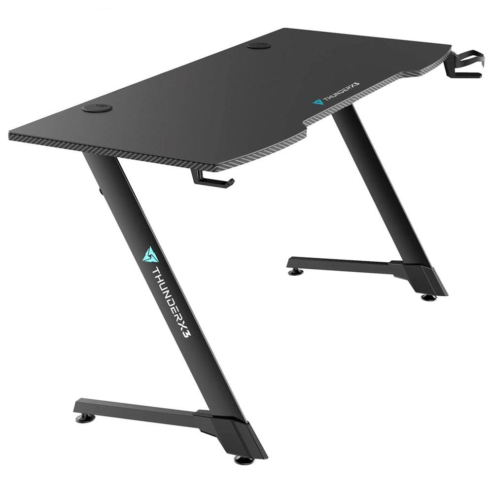 396eaf2f8316fe0449c8cf92b0b09df2.jpg Mesa Gamer ThunderX3 ED5, Preto, Suporte para Copos e Headphones, Superficie Completa de Mousepad - Imagem 1