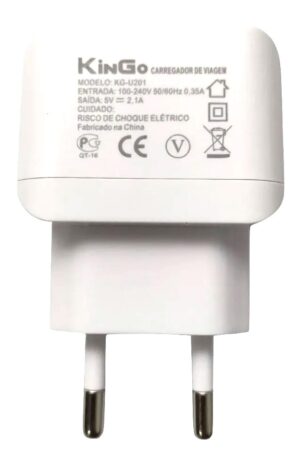 Carregador Kingo V8 2,1A U201 Original(fonte + cabo de dados) - Imagem 4