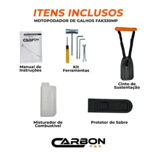 Motopodador Podador De Galhos Arvores Gasolina com Extensao 2t 33cc 1,3hp Carbon Fak - Imagem 5