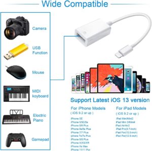 Adaptador de câmera Lightning para USB, adaptador de cabo Lightning fêmea USB OTG para iPhone selecionado, modelos iPad, - Imagem 2