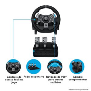 Volante Logitech G920 Driving Force para Xbox Series X|S, Xbox One e PC - Imagem 5