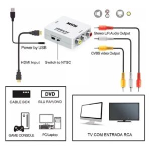 Adaptador Conversor HDMI para AV RCA Full HD Alta Resolução HDMI2AV - Imagem 4