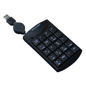 Teclado Com Fio Numérico Conexão Usb Cabo de 80cm Retrátil Preto - Imagem 4