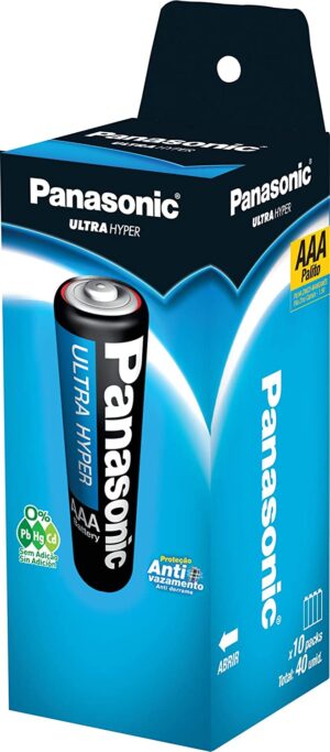Pilha Panasonic AAA Cartela com 4 Pilhas