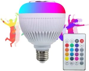 Lâmpada Musical Bluetooth Com Led RGB 12w + Controle Remoto