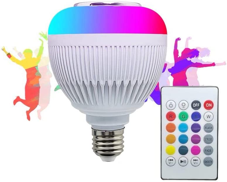 75f561127a5b43f386b765991b2fae1c.jpg Lâmpada Musical Bluetooth Com Led RGB 12w + Controle Remoto - Imagem 1