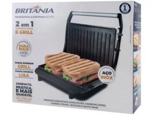 Sanduicheira/Grill Britânia BGR27I Preta 850W - Antiaderente 220V - Imagem 3