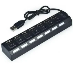 HUB USB 2.0 com 7 Portas USB 2.0, Preto