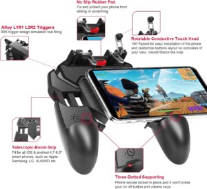Controlador de jogos móvel com gatilhos L1R1 L2R2, controle móvel PUBG com operação de 6 dedos, controle remoto de joyst - Imagem 2