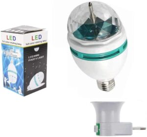 Lâmpada Led Colorida Giratório Com Adaptador de Tomada