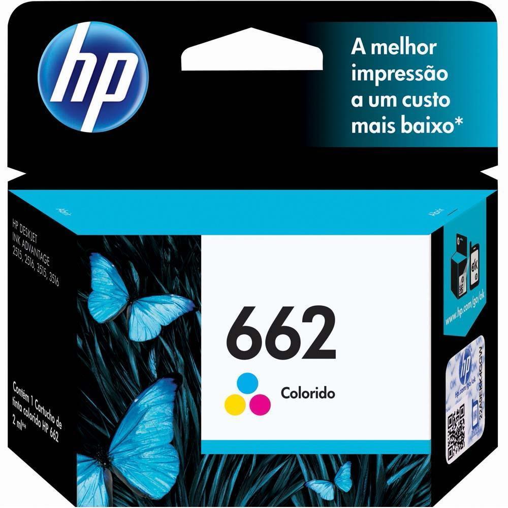95ab32aa4de376c5e91f6ef09f7b97d8.jpg Cartucho de Tinta HP 662, Colorido, Original - CZ104AB - Imagem 1