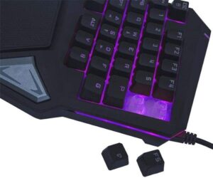 Teclado Gamer One Hand Drugi Semi Mecânico com Luz de Led Preto Warrior - Imagem 3